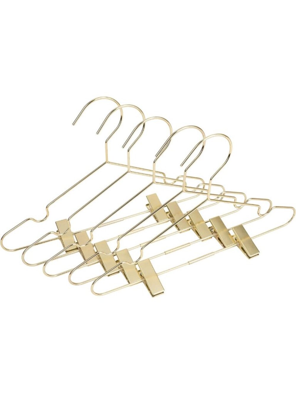 Gold Metal Baby Clothes Hangers with Adjustable Clips - 25 Pack for Space Saving